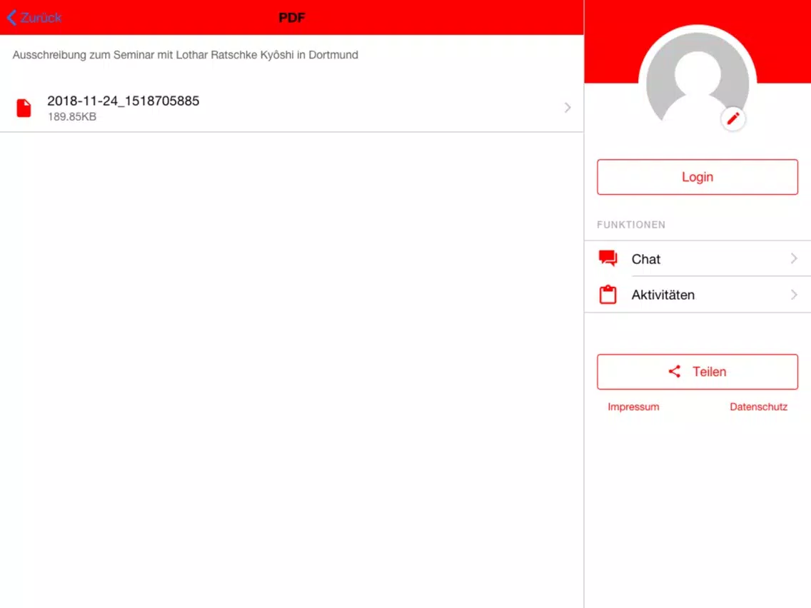 Ảnh chụp màn hình của Karate-Dojo Heiwa Kerpen e.V. iPad
