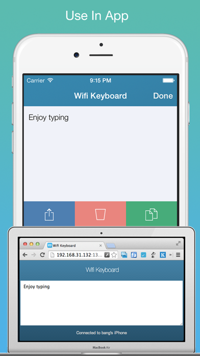 Wifi Keyboard - Connect your keyboard to iPhone/iPad with Wifi Screenshots