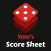 Yam's Score Sheet