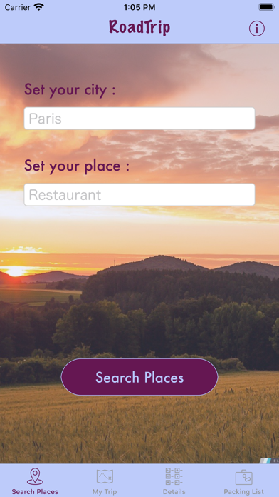 RoadTrip App Screenshots