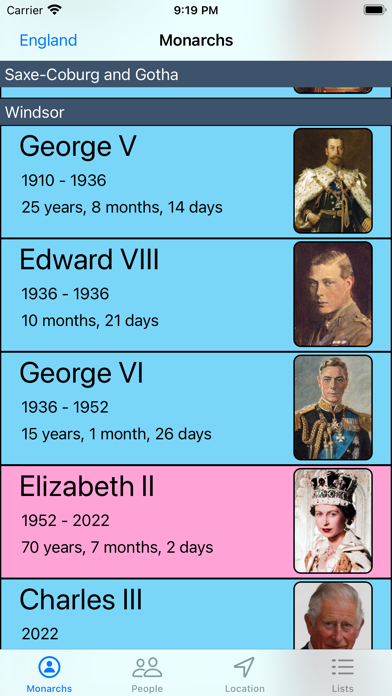 Royal Family Tree Screenshots
