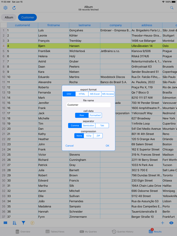 تصاویر SQLite Mobile Client iPad