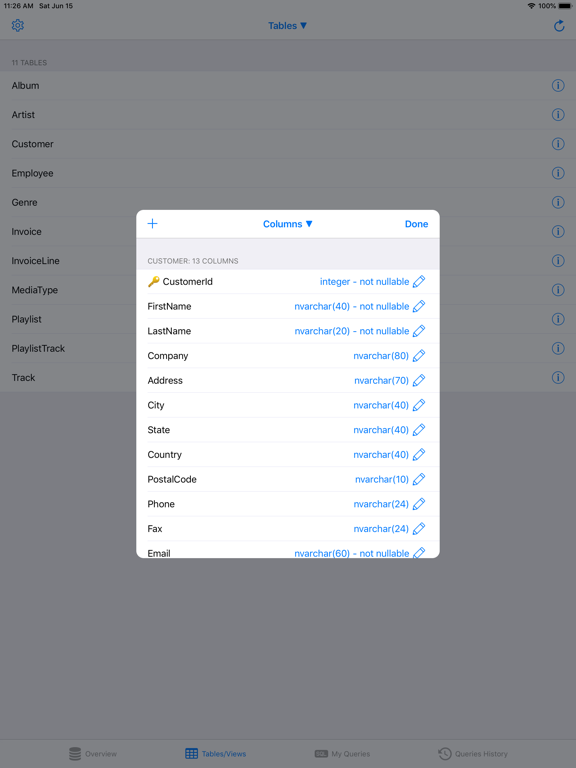 تصاویر SQLite Mobile Client iPad