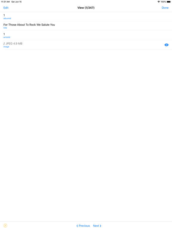 تصاویر SQLite Mobile Client iPad