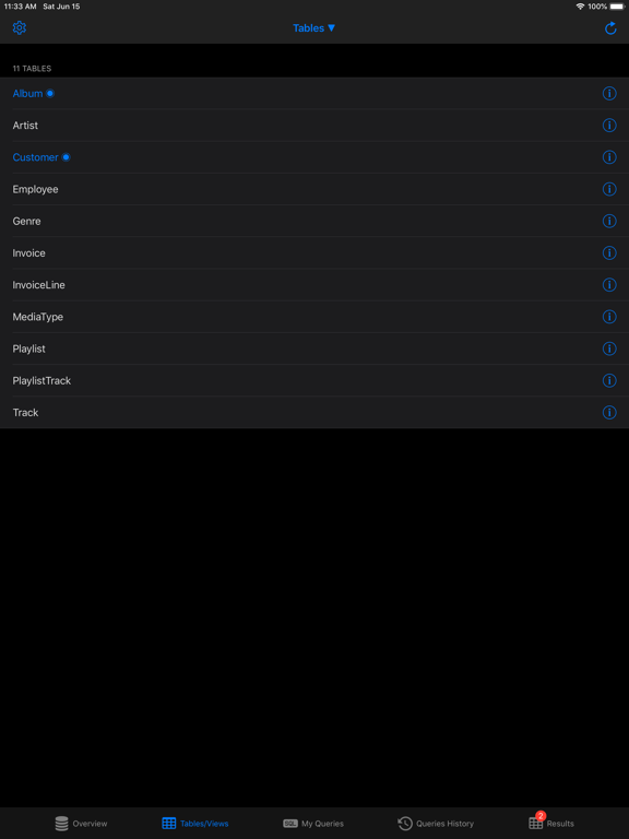 تصاویر SQLite Mobile Client iPad