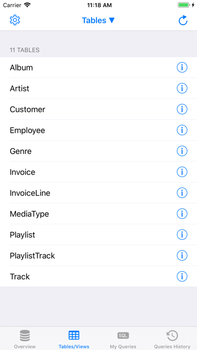 تصاویر SQLite Mobile Client
