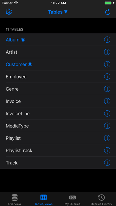 تصاویر SQLite Mobile Client