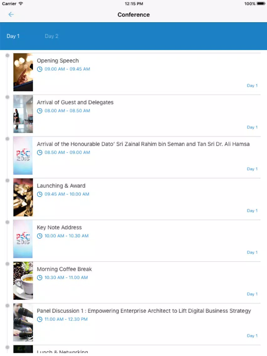 Public Sector CIO Convex 2016 iPad Screenshots