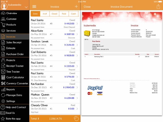 Invoice Manager: Create, Send Invoice and Estimate iPad スクリーンショット