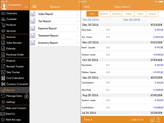 Invoice Manager: Create, Send Invoice and Estimate iPad スクリーンショット