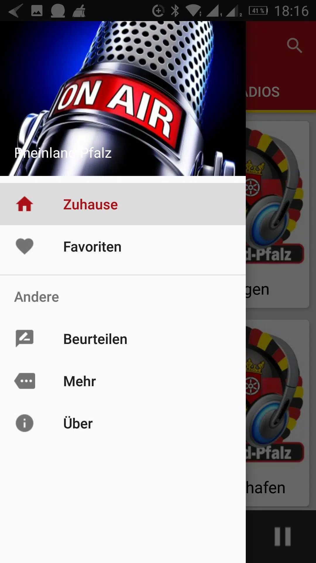 Radiosender aus RheinlandPfalz应用截图
