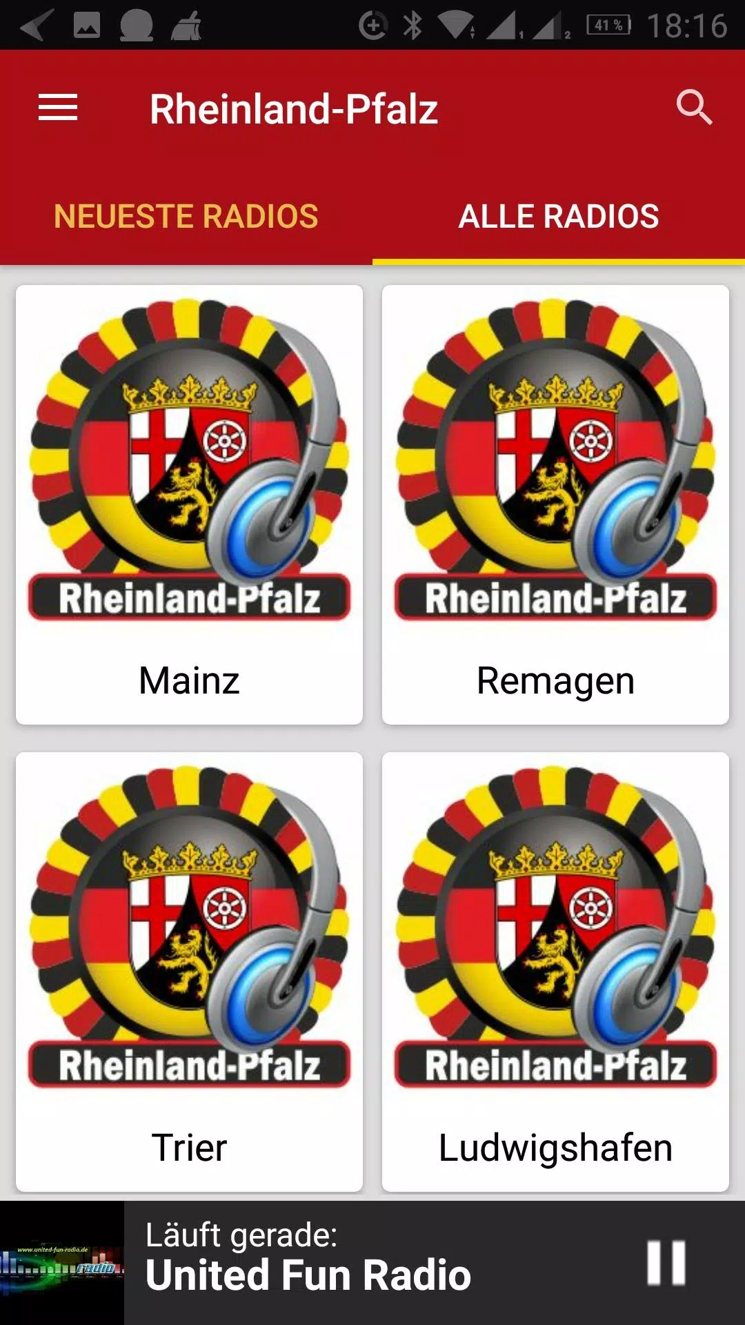Radiosender aus RheinlandPfalz应用截图