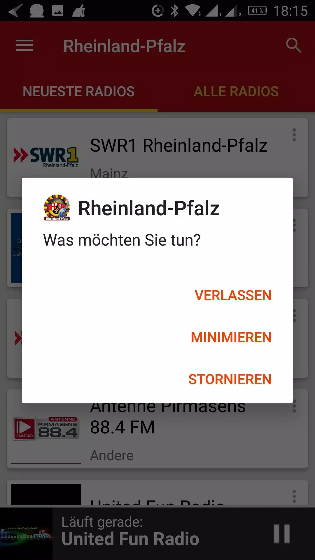 Radiosender aus RheinlandPfalz应用截图