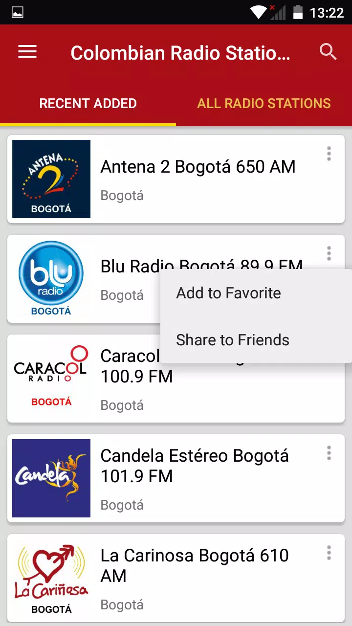 Captures d'écran de Colombia Radio Stations