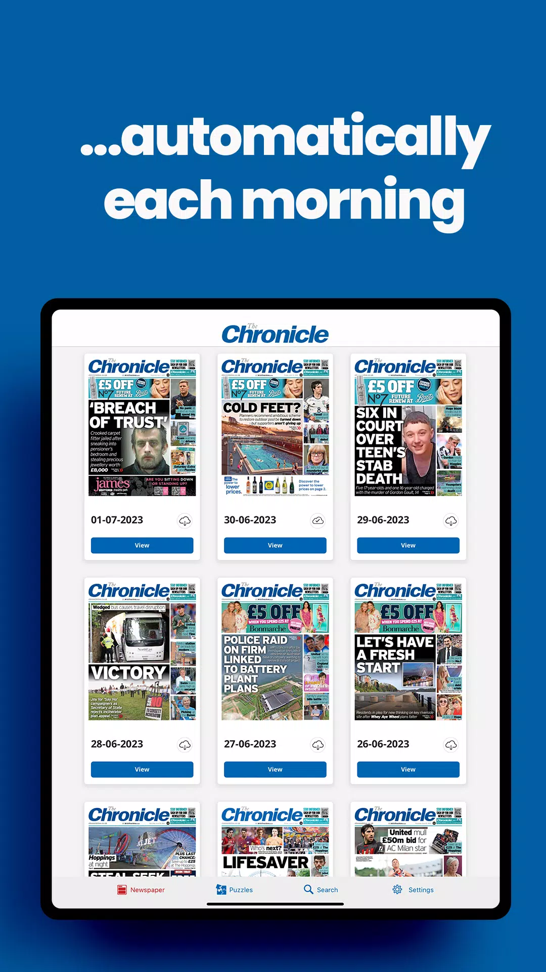 The Chronicle Newspaper Screenshots