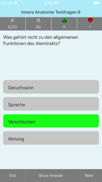 Innere Anatomie Testfragen Screenshots