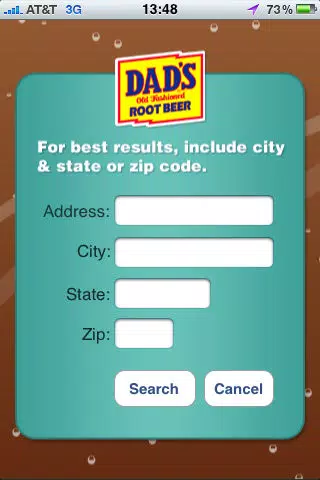 Dad's Root Beer Store Locator Screenshots