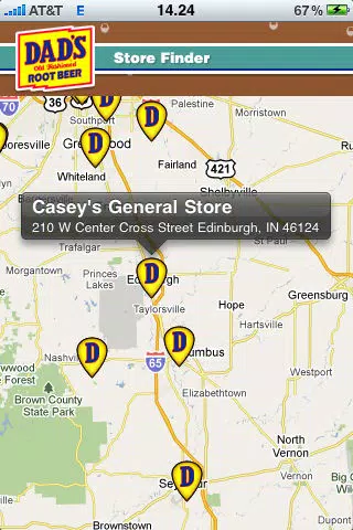 Dad's Root Beer Store Locator Screenshots