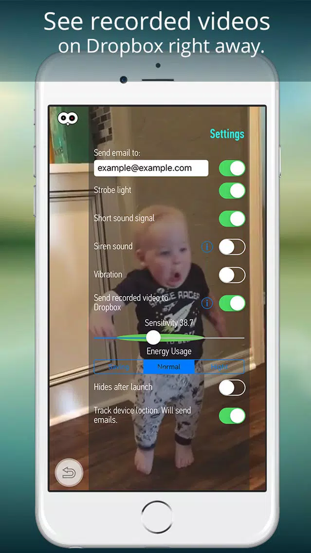 Motion sensor - motion detecting, hidden camera, video surveillance. Screenshots