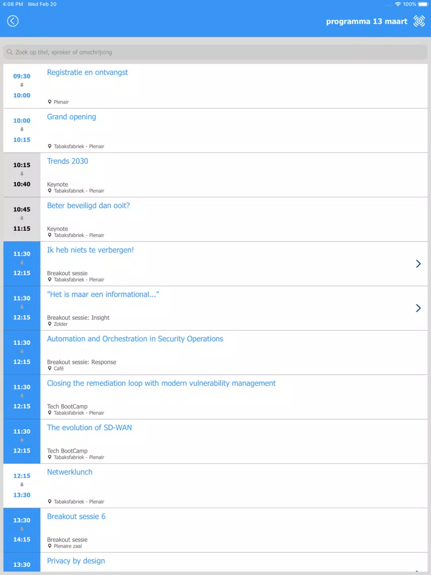 Security BootCamp 2019 iPad Screenshots