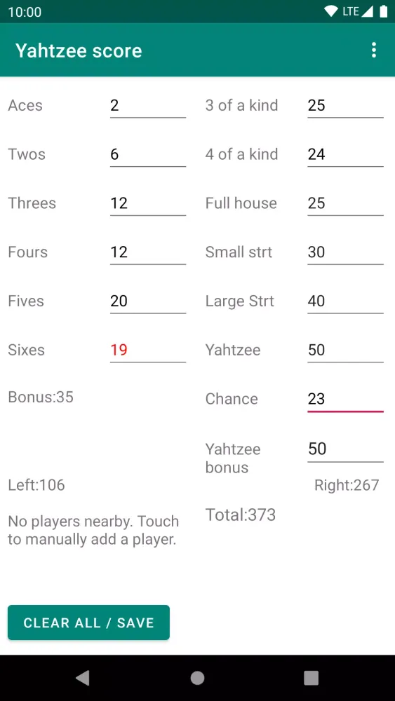 Yatzy score Screenshots