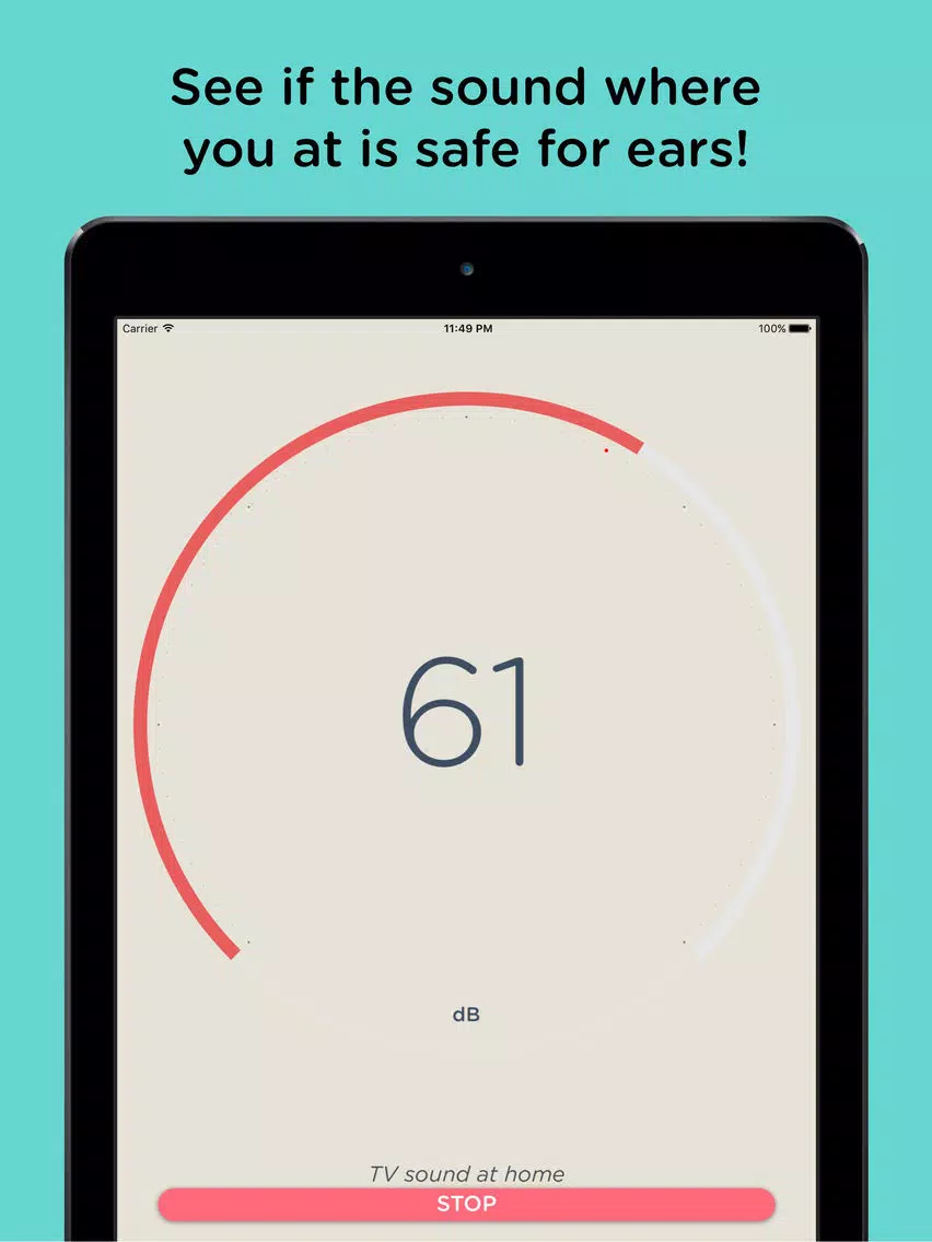 Tangkapan skrin dB. Noise Monitor! iPad