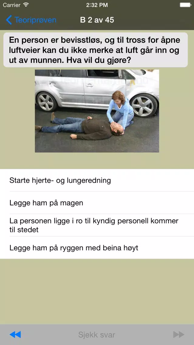 Ảnh chụp màn hình của Teoriprøven - Førerprøven for bil og moped