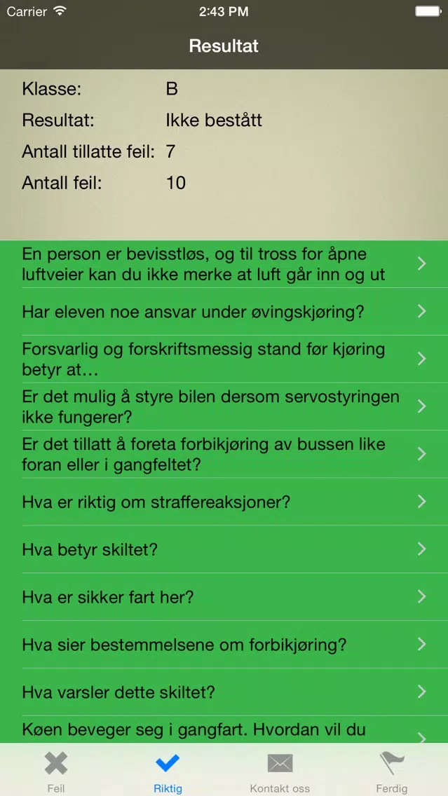 Ảnh chụp màn hình của Teoriprøven - Førerprøven for bil og moped