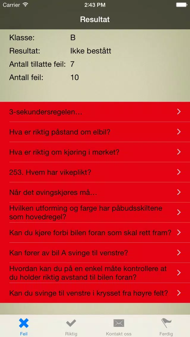 Ảnh chụp màn hình của Teoriprøven - Førerprøven for bil og moped