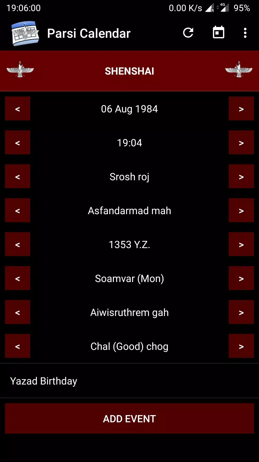Parsi Calendar Screenshots