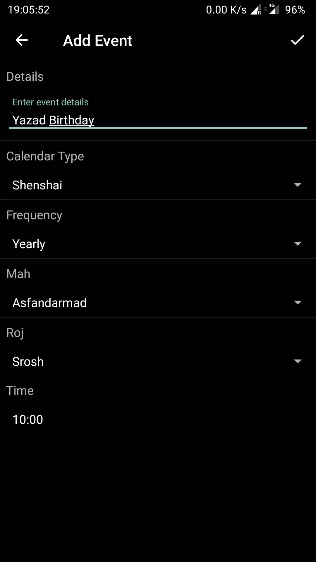 Parsi Calendar Screenshots