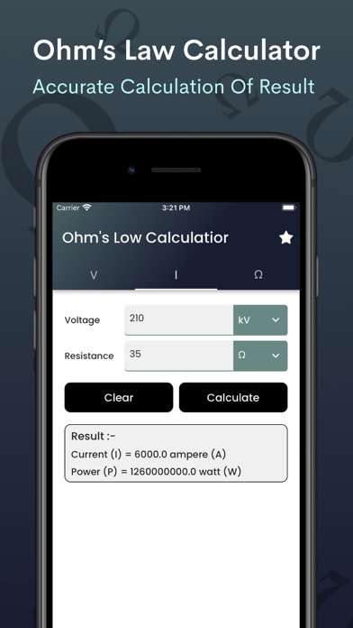 Ohms Law Calculator - voltage Screenshots