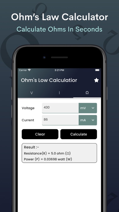 Ohms Law Calculator - voltage Screenshots