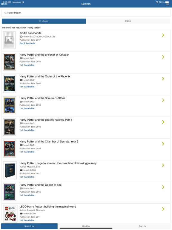 Webster Parish Libraries iPad Screenshots
