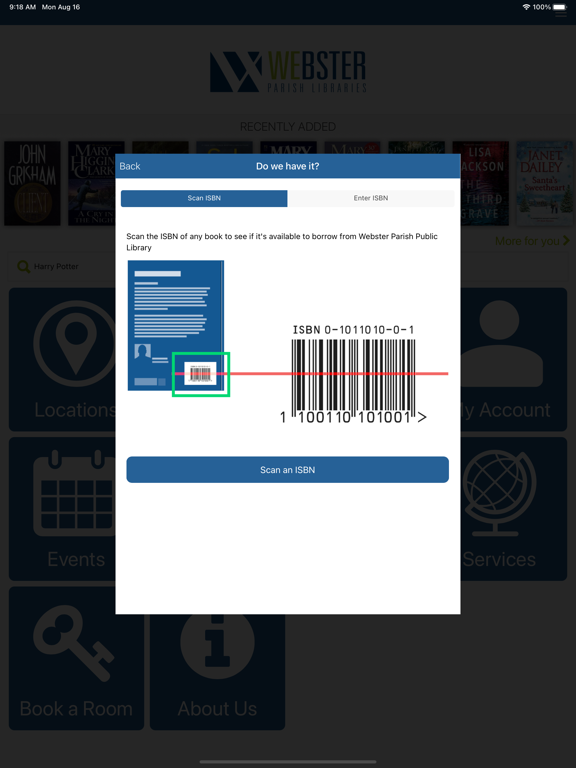 Webster Parish Libraries iPad Screenshots
