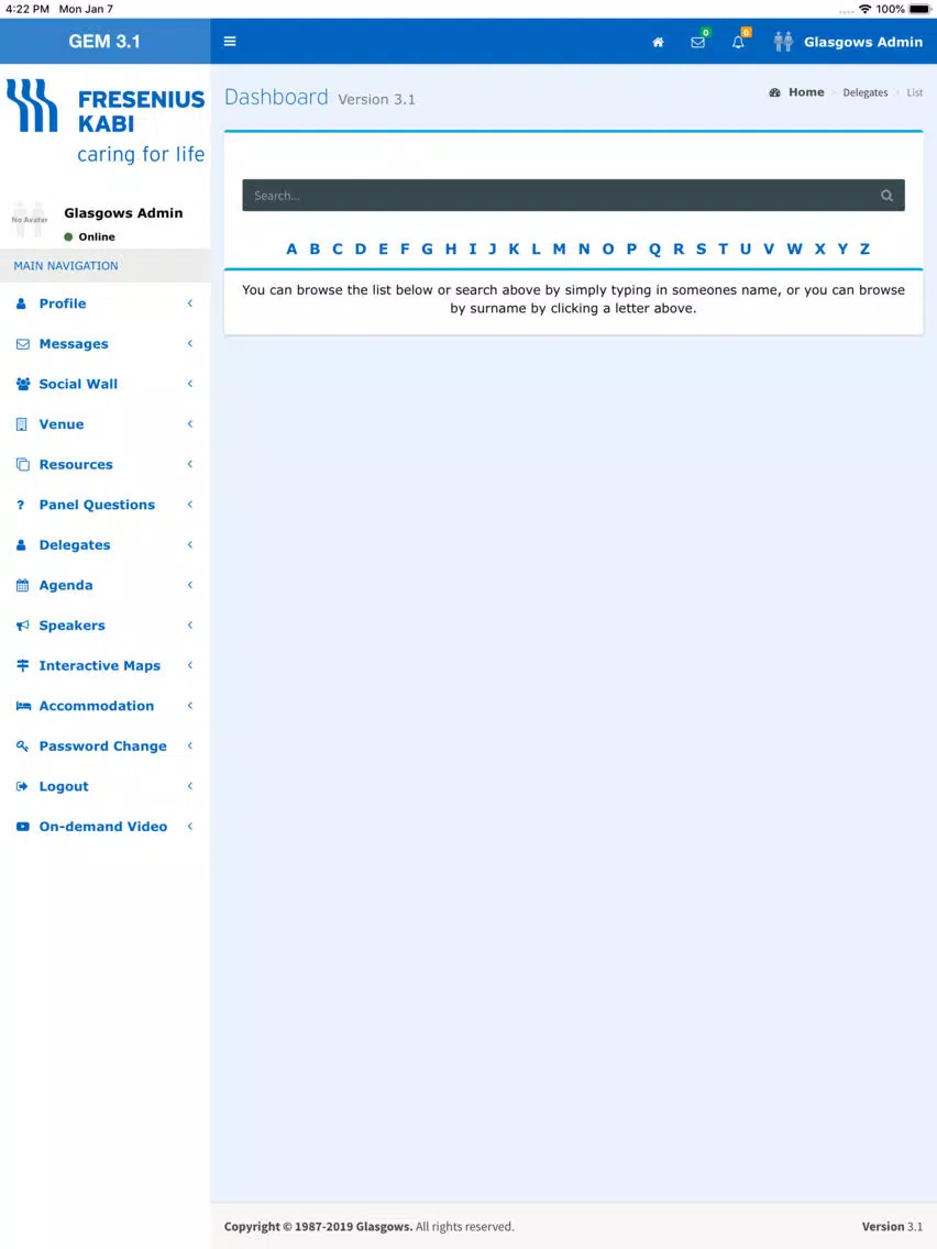 Fresenius Kabi Events App iPad Screenshots