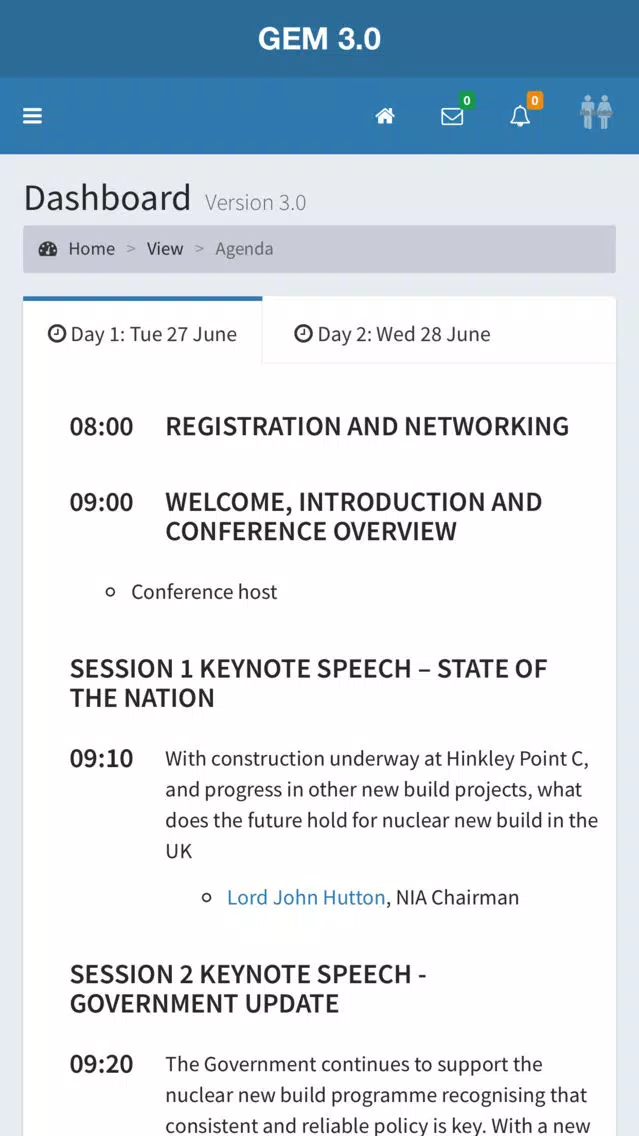 Nuclear New Build 2017 Event App Screenshots