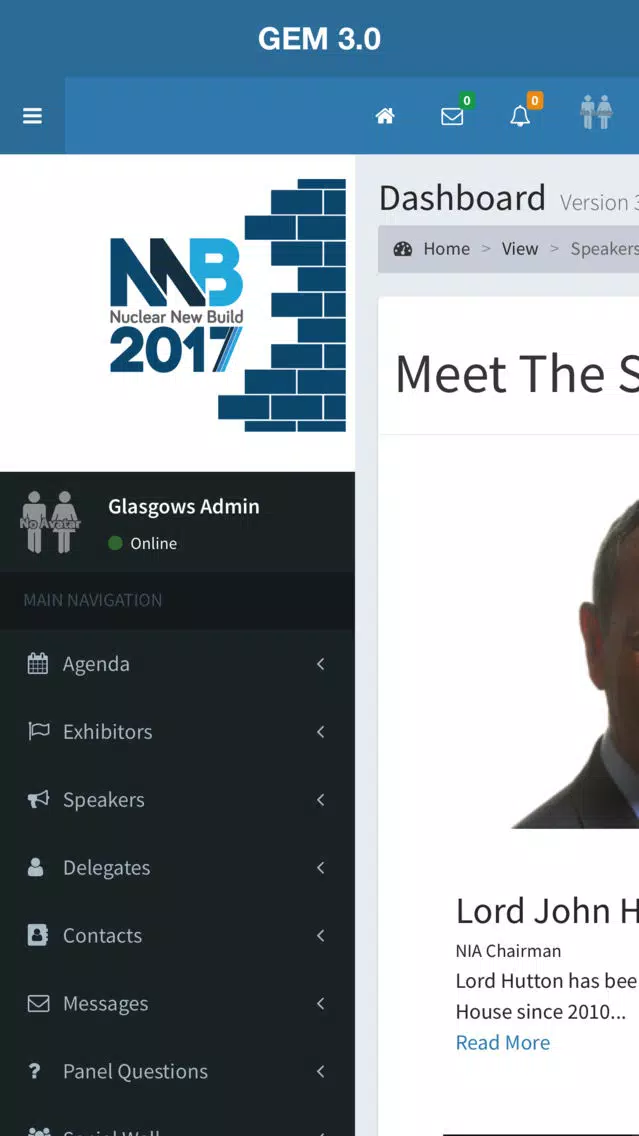 Nuclear New Build 2017 Event App Screenshots