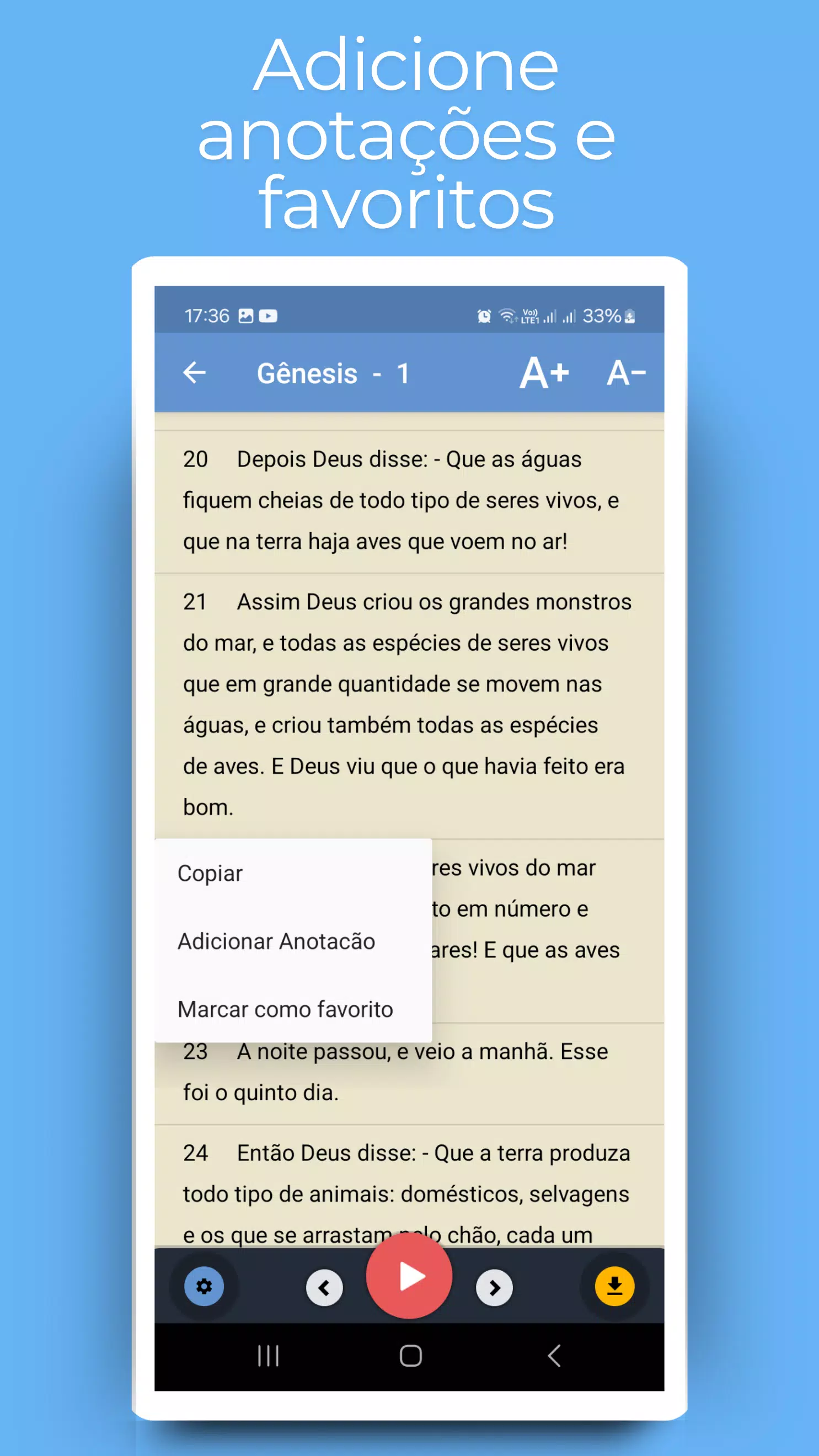 Bíblia em Áudio Screenshots