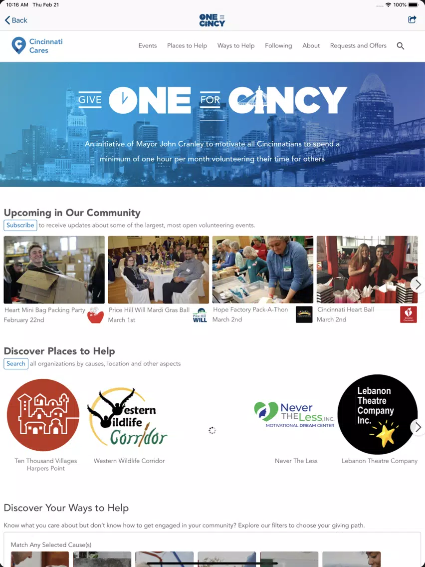 Give One For Cincy iPad Screenshots