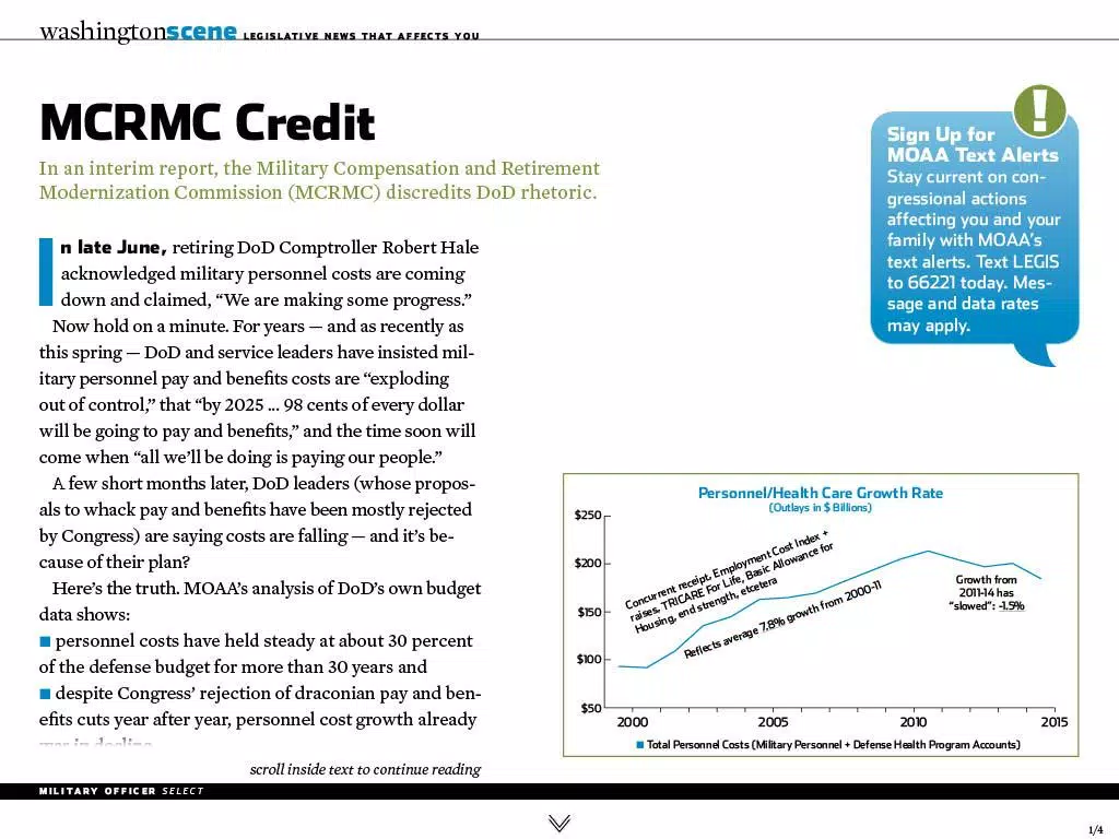 MOAA Publications Screenshots