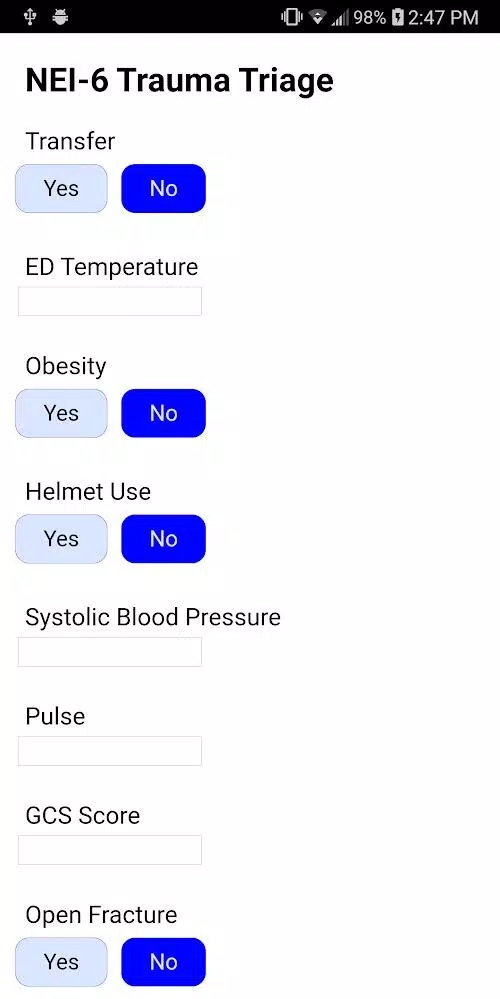Trauma Intervention Prediction Screenshots