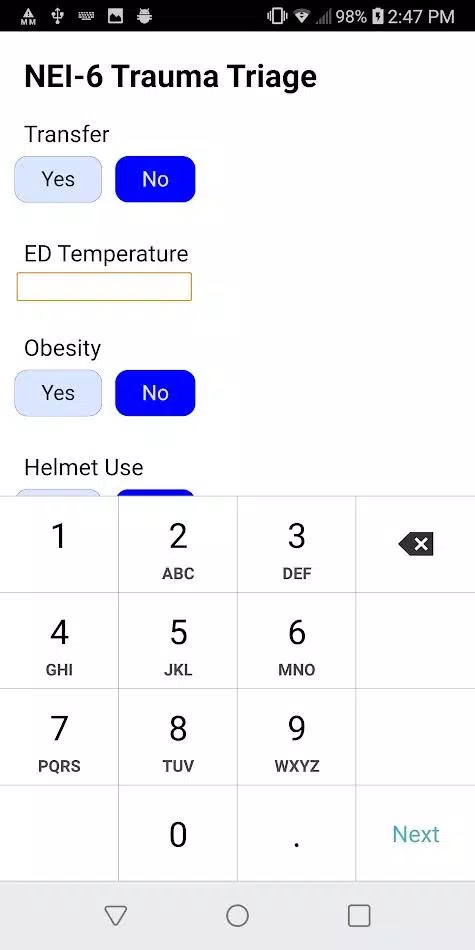 Trauma Intervention Prediction Screenshots
