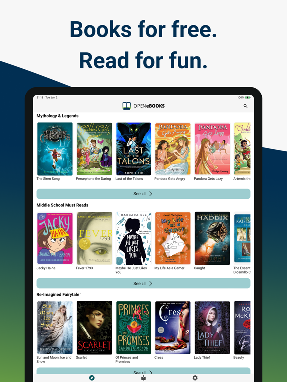 Open eBooks iPad Screenshots