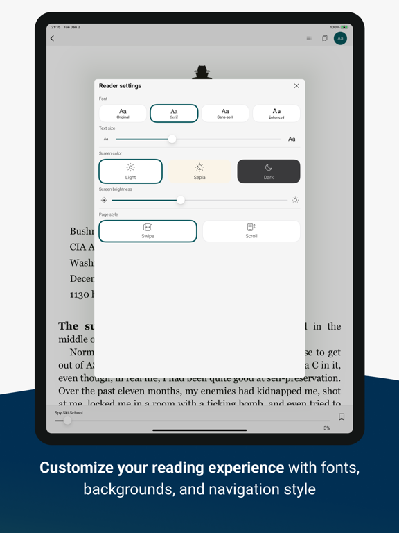 Open eBooks iPad Screenshots