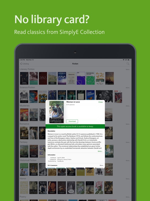 SimplyE iPad Screenshots