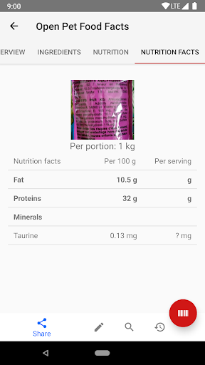 Open Pet Food Facts Screenshots