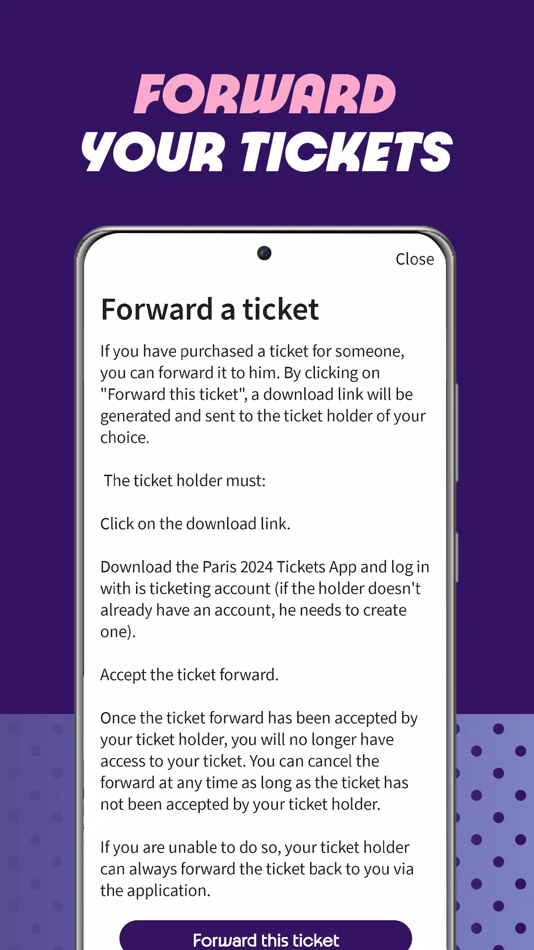 Paris 2024 Tickets Screenshots