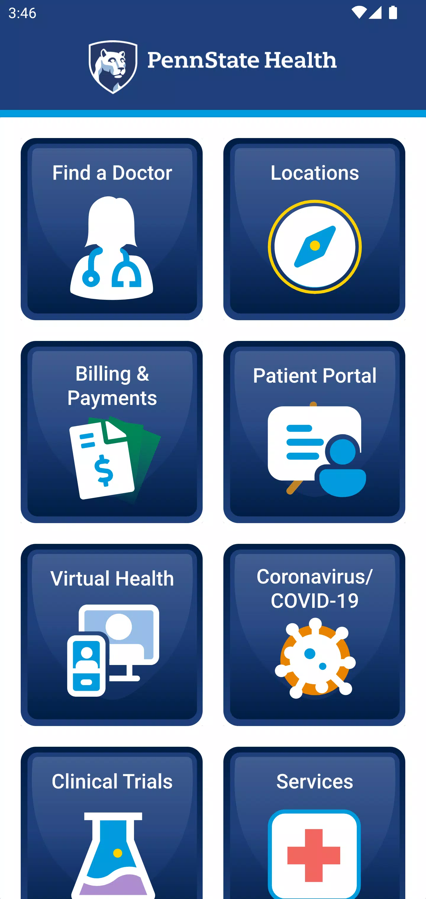 Penn State Health Screenshots