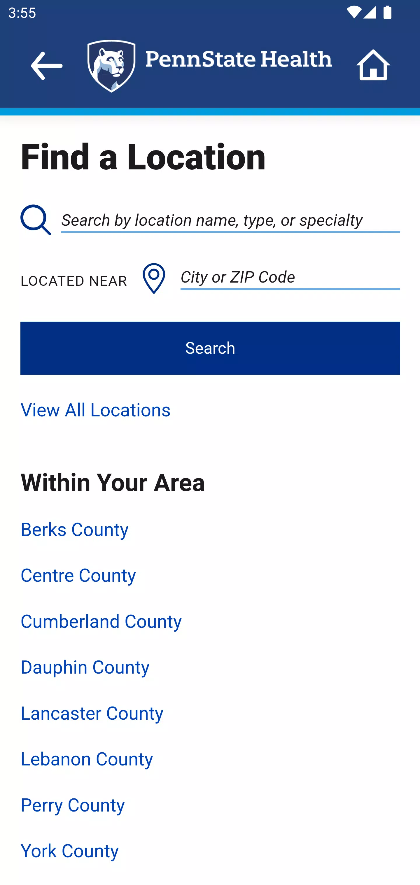 Penn State Health Screenshots